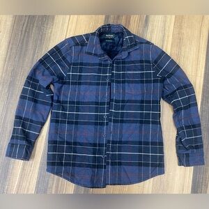 Barbour Mens Plaid Flannel Fleece Lined Long Sleeve Shirt Size Large